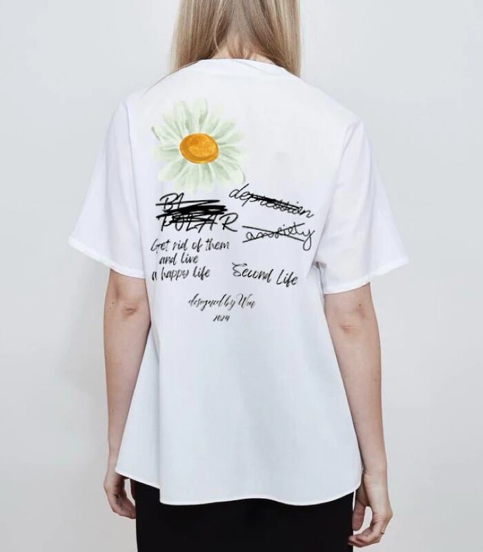 เสื้อยืดลายดอกเดซี่ สกรีนหน้าหลัง มีไซส์