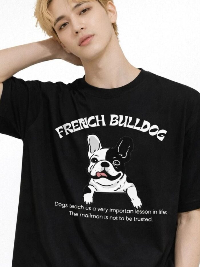 เสื้อยืดลายบูลด็อก ขาวดำ มีไซส์ S-3XL