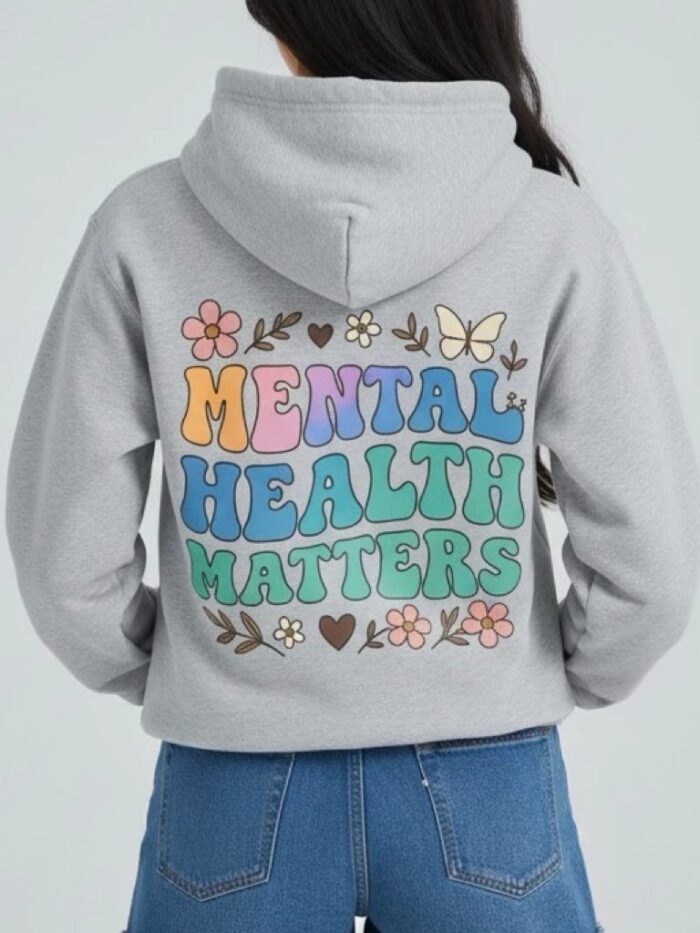 เสื้อฮู้ดฉลองเดือนแห่งวันสุขภาพจิตโลก อก 50 มี 4 สี Mental health matters